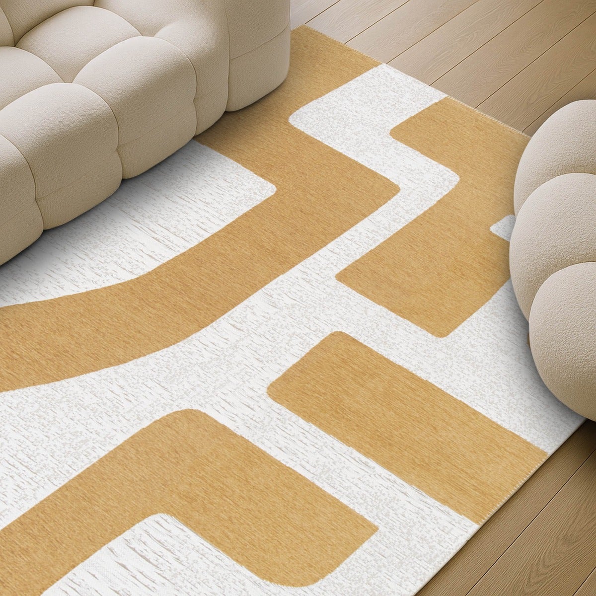 Tappeto moderno a tessitura piatta gobelin beige 120x170 - 8