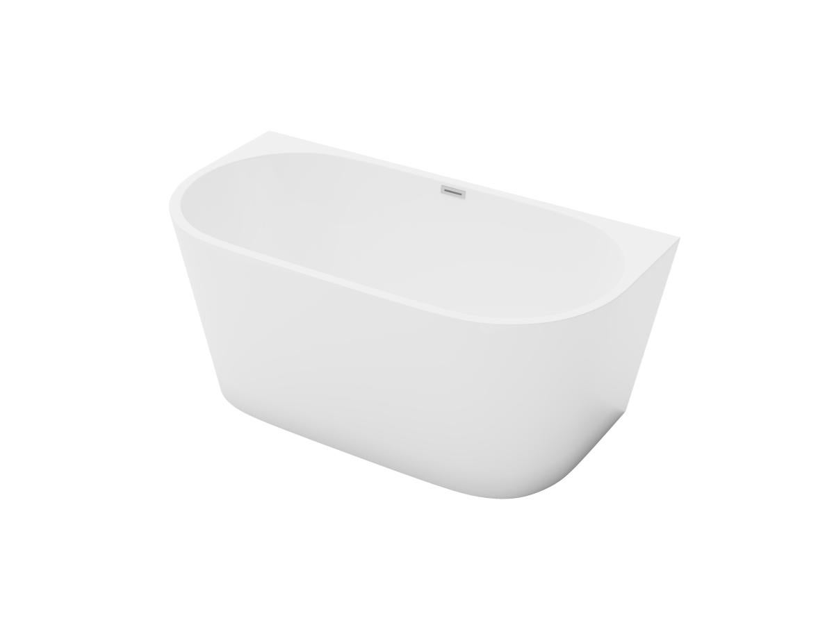Bañera semi exenta - 175L - 130 x 71,5 x 58 cm - blanco - Acrílico - DIVINA - 8