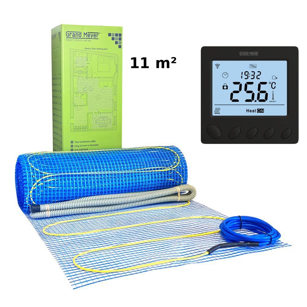 Zestaw Mata grzewcza 11 m² 170 W/m² + Termostat Wi-Fi programowalny W390