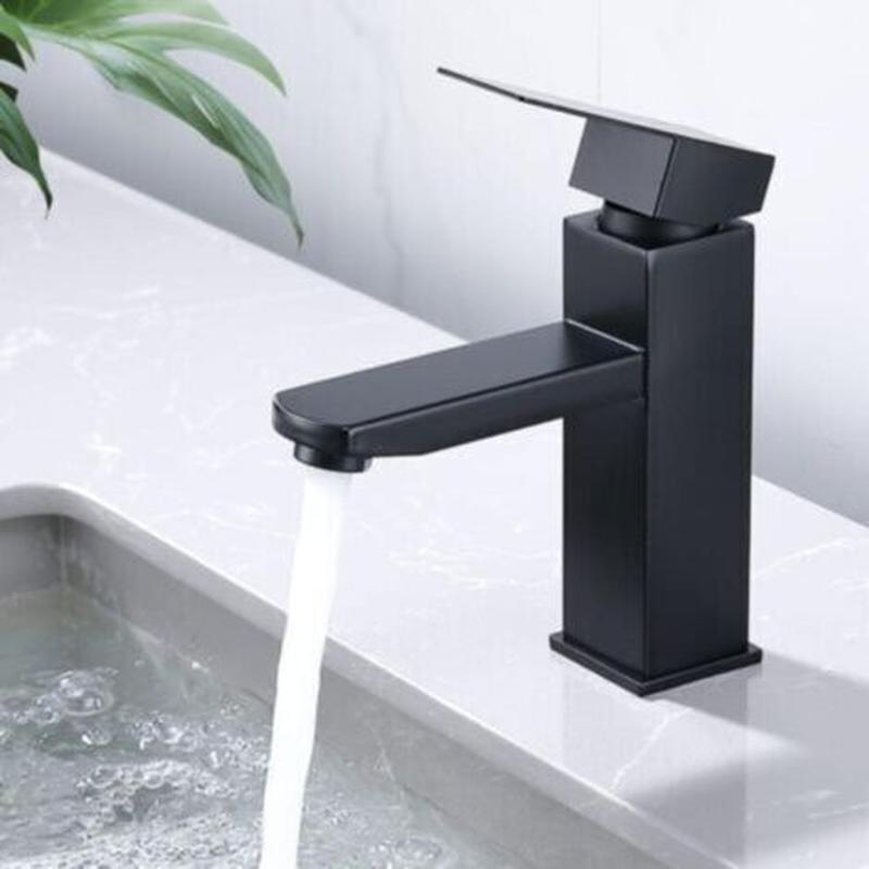 Robinet Salle Bain Noir Mitigeur Lavabo en Laiton Mitigeur Salle de Bain Contient Tuyaux Chauds et Froids - 2