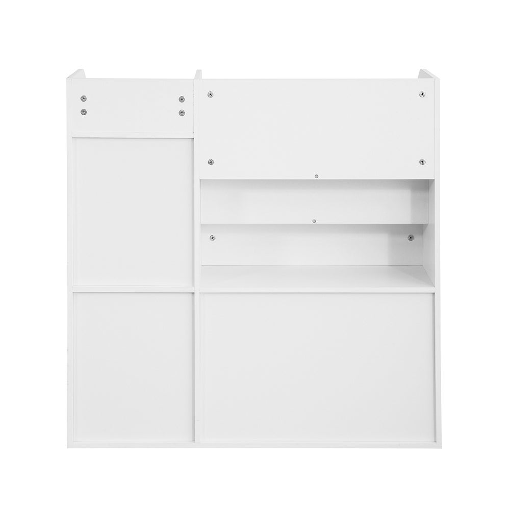 Bibliothèque pour Chambre enfant en MDF Blanc H. 88 x l. 89 x P. 35 cm - 9