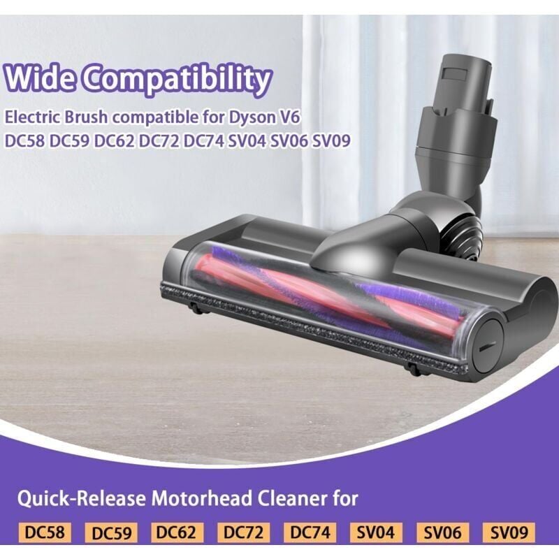 Tête de brosse pour Dyson V6 DC58 DC59 DC62 DC72 D74 SV04 SV06 SV09 Accessoire de tête d'aspirateur pour Dyson V6 - 6