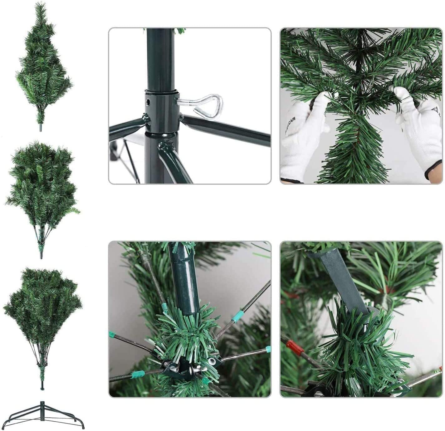 TIENDA EURASIA® Arbol de Navidad, Plastico, Frondoso, 180 cm, Verde Premium - 6