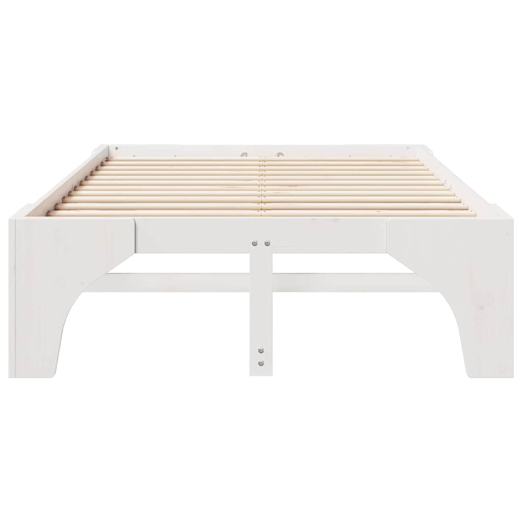 Cadre de lit en pin massif blanc, pour la chambre, 120 × 190 cm - 5