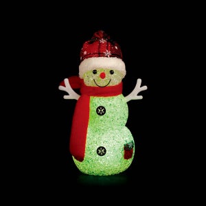 Sujet De Noël Traîneau Avec Bonhomme De Neige - 9 Cm, Rouge Et Blanc - Décorations Suspendues Sapin