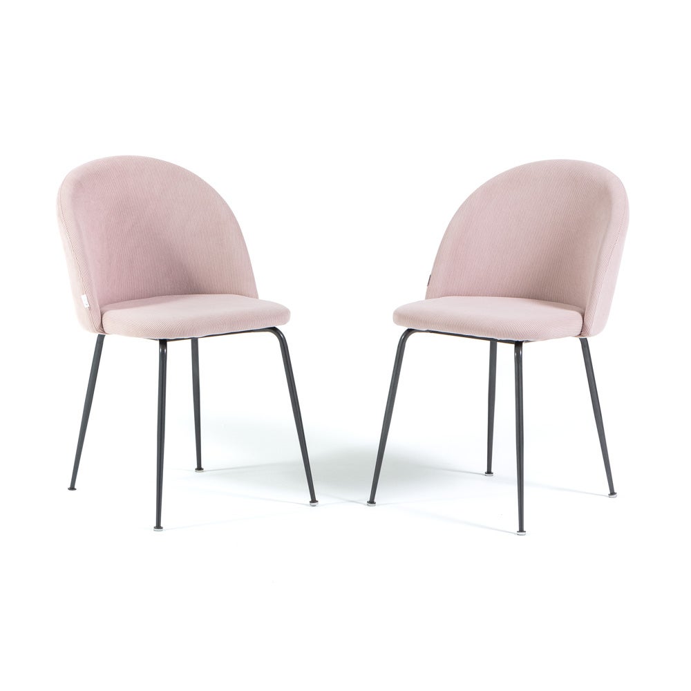 Lot De 2/4/6 Chaises De Salle à Manger Design - Assise Rembourrée, Pieds Métal Noir, Style Scandinave