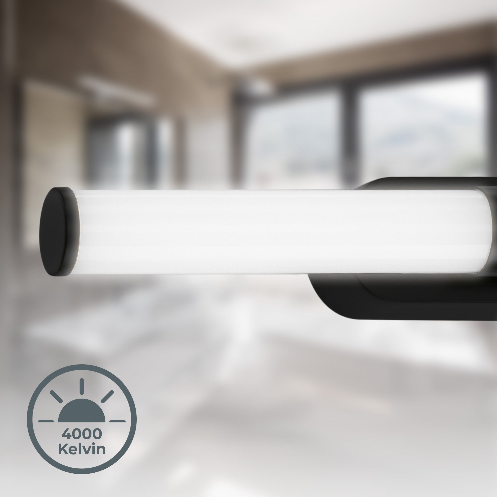 Applique murale LED salle de bain - IP44 - 400 mm - Noir - Blanc neutre 4000K - 7W - 690lm - B.K.Licht - 3