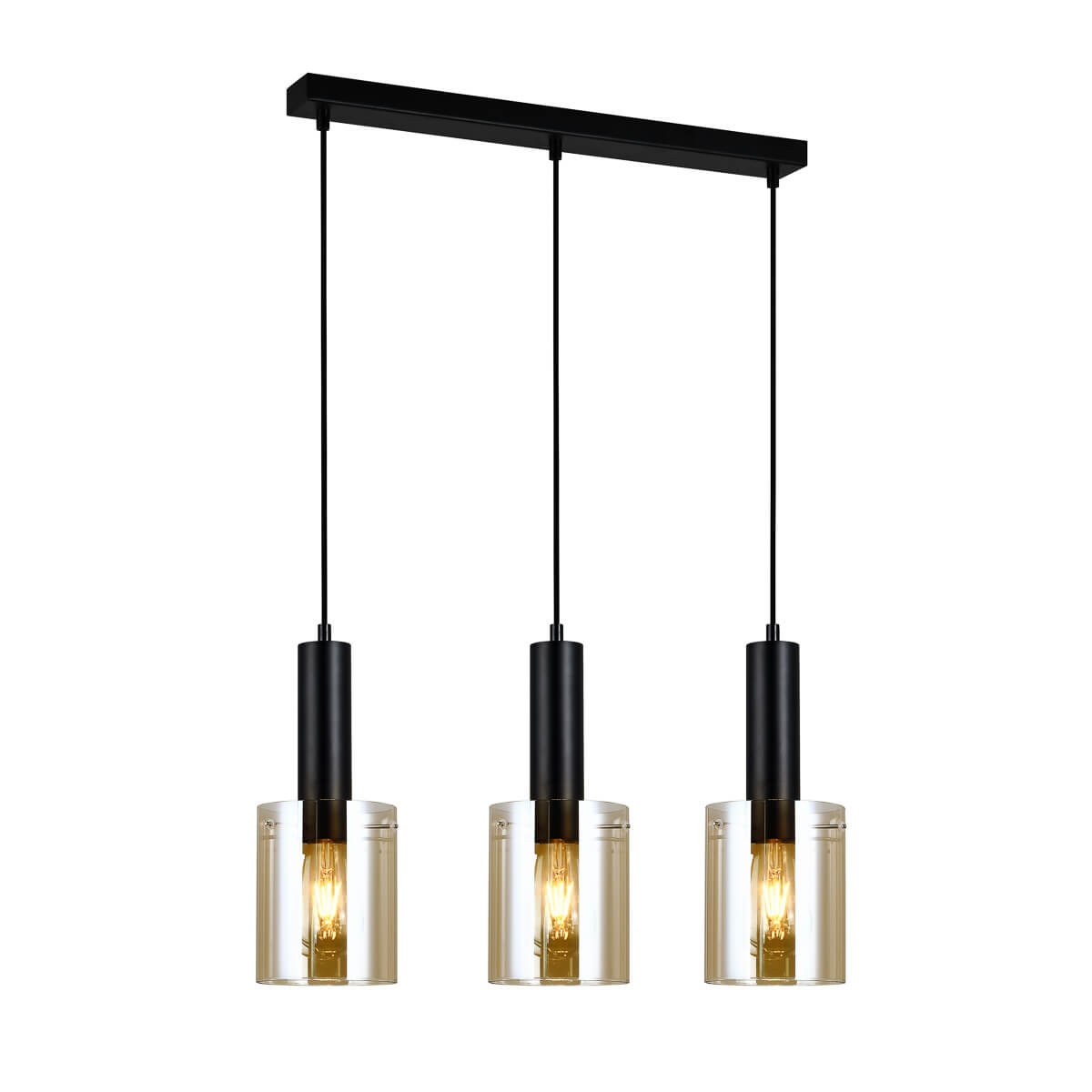Suspension moderne Sardo Noir et ambre - 4