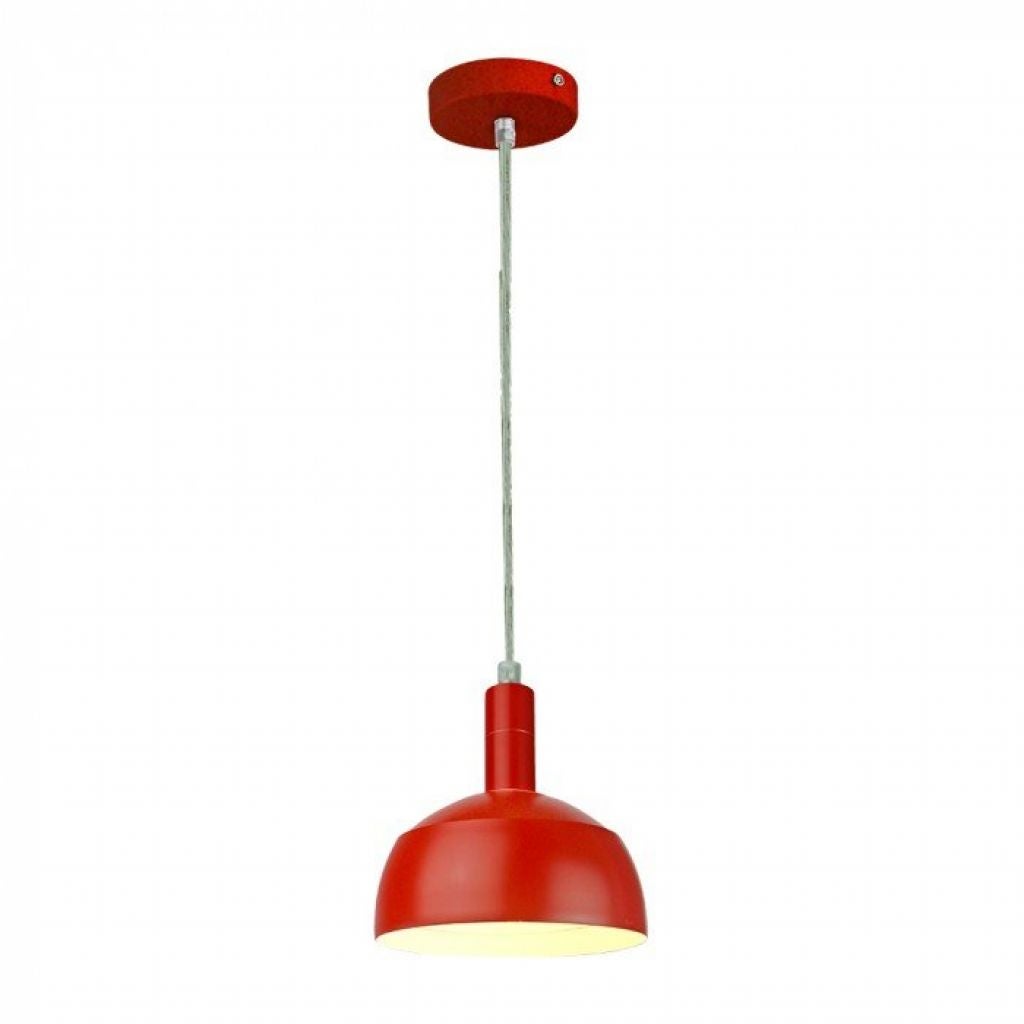 Żyrandol LED z kloszem aluminiowym i uchwytem na żarówkę E14 (maks. 60 W) Kolor czerwony
