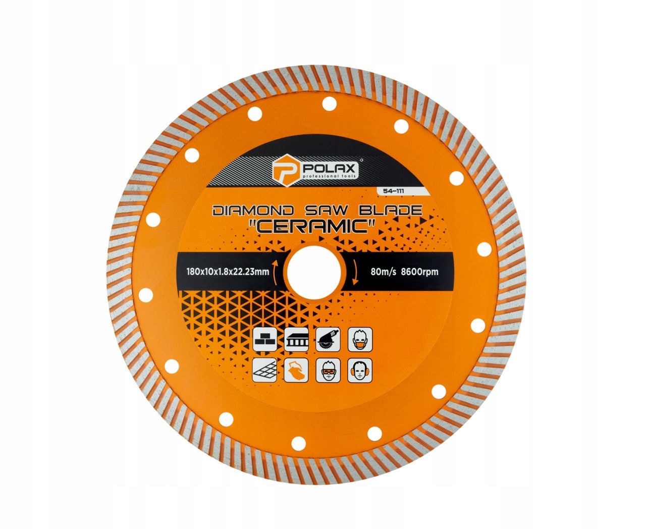 Tarcza diamentowa do cięcia płytek Ceramic 180x10x1.8x22.23mm Polax