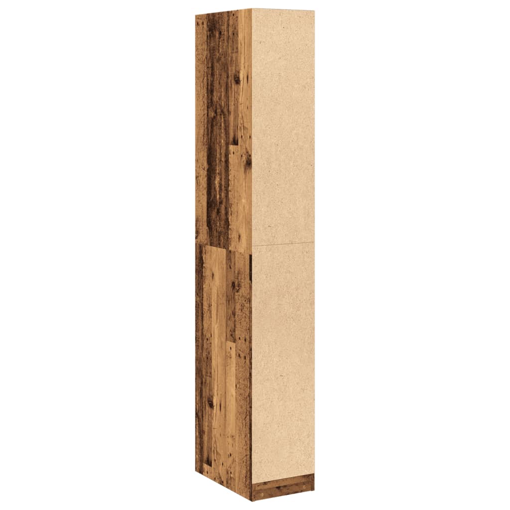 Garde-robe | Armoire de rangement vieux bois 30x50x200 cm bois d'ingénierie CFW320892 - 7