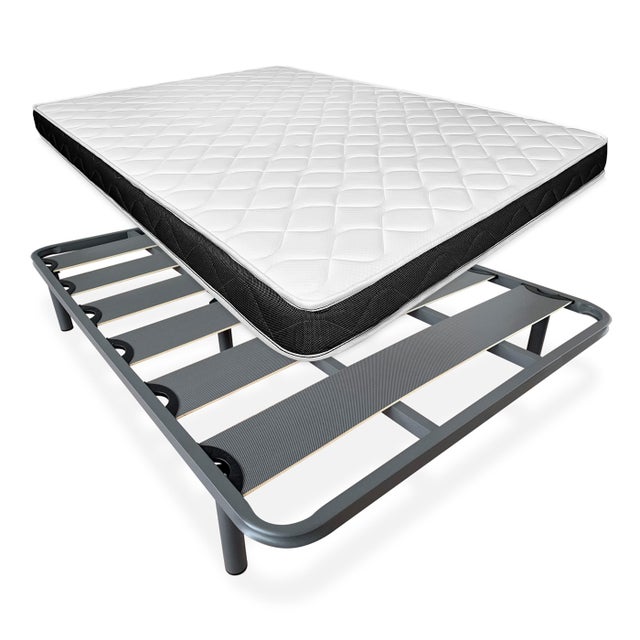 Pack somier reforzado con colchón viscoelástico fresh 135x190