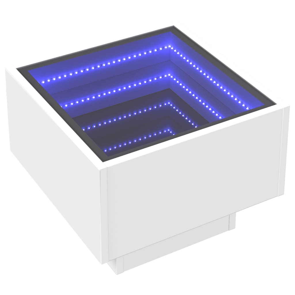 Table de chevet avec LED infinie blanc 40 x 40 x 30 cm - 3