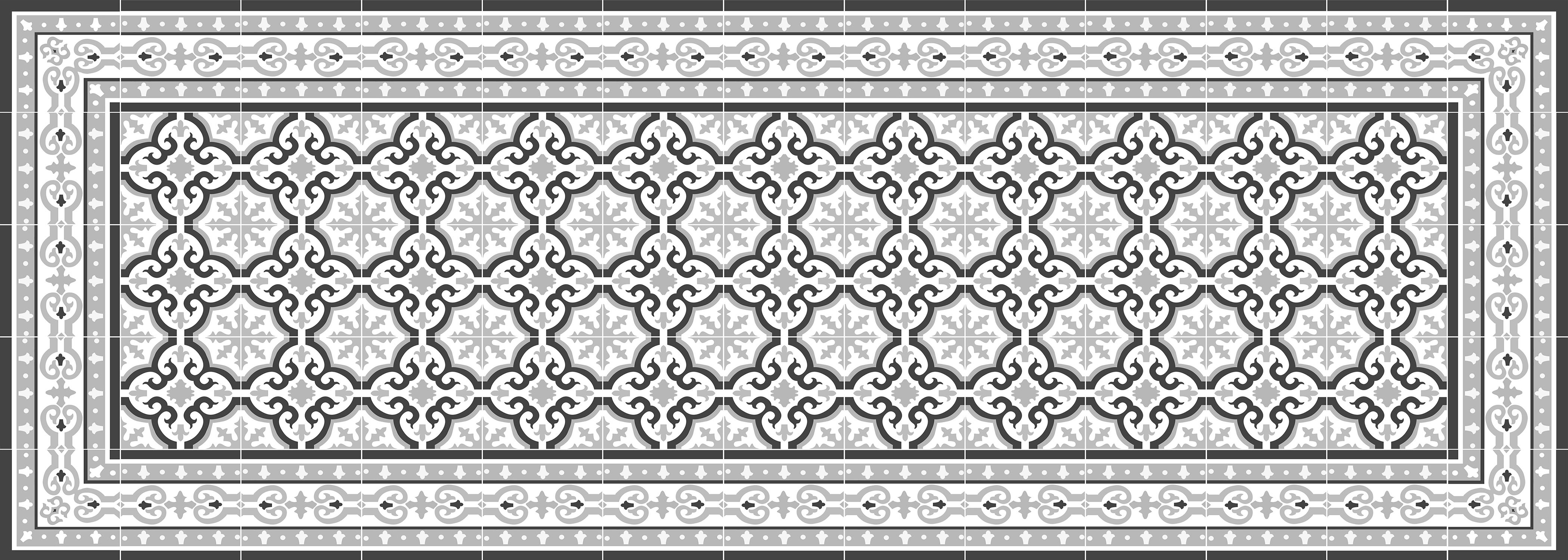 Alfombra de vinilo colette 50x140 cm - pvc antideslizante, vinilica para cocina o salón, lavable, estilo hidraúlico
