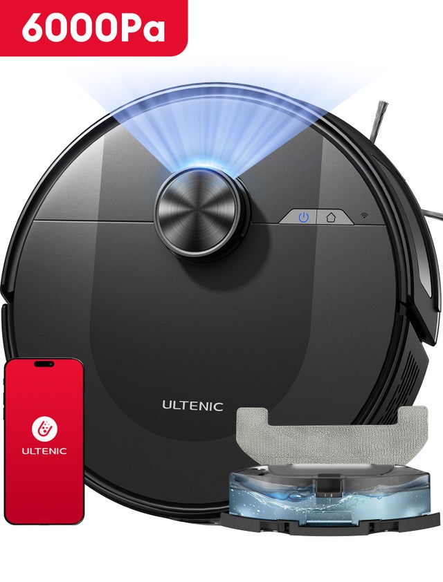 Ultenic DL10 Robot Aspirapolvere Lavapavimenti con Mappatura LiDAR, 6000Pa, 200Min, Matrix Clean, Controllo APP/Alexa/Siri/IFTTT, DL10
