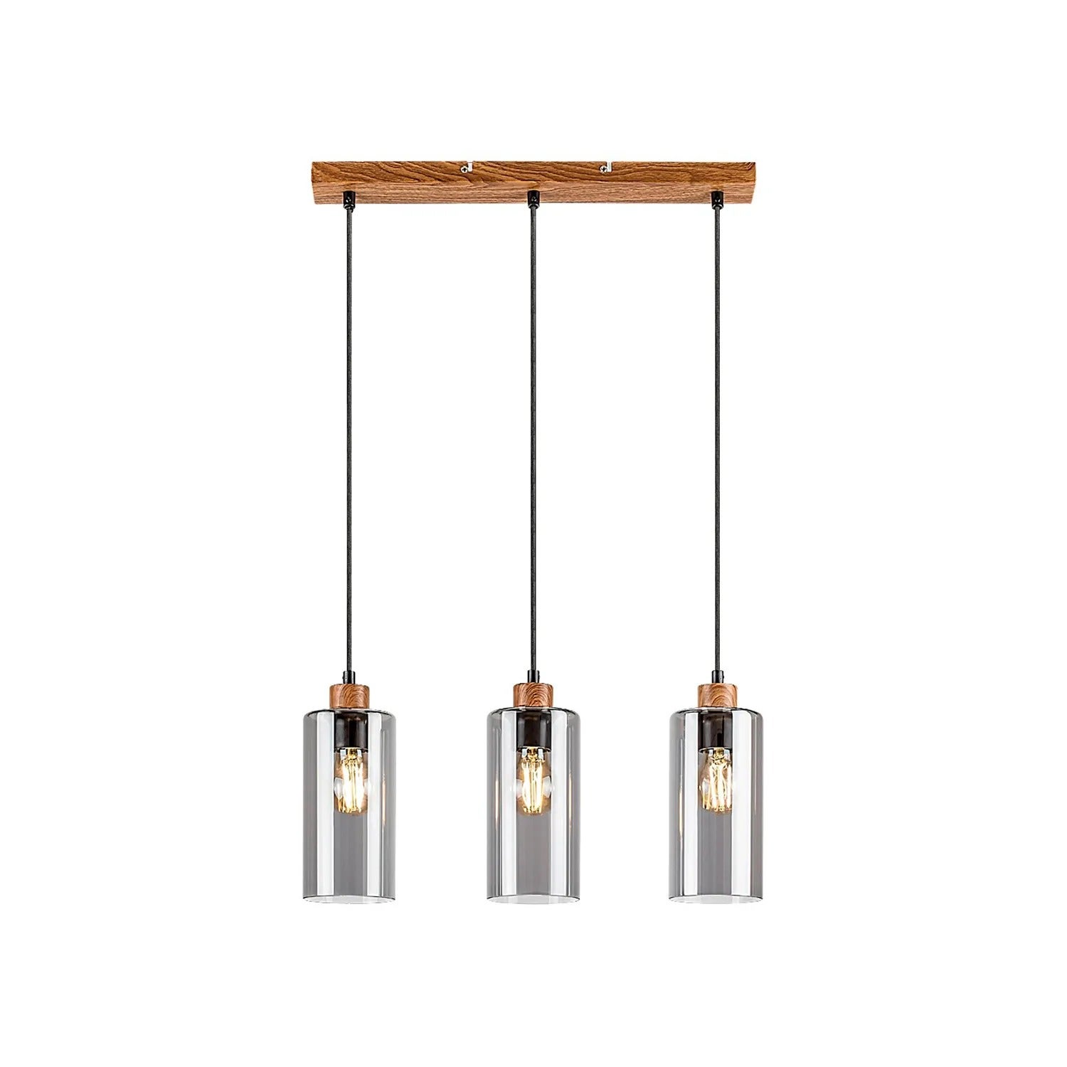 Lampa wisząca Tanno dąb-kolor dymny 3xE27x40W metal wym:150x48x10cm IP20 Rabalux