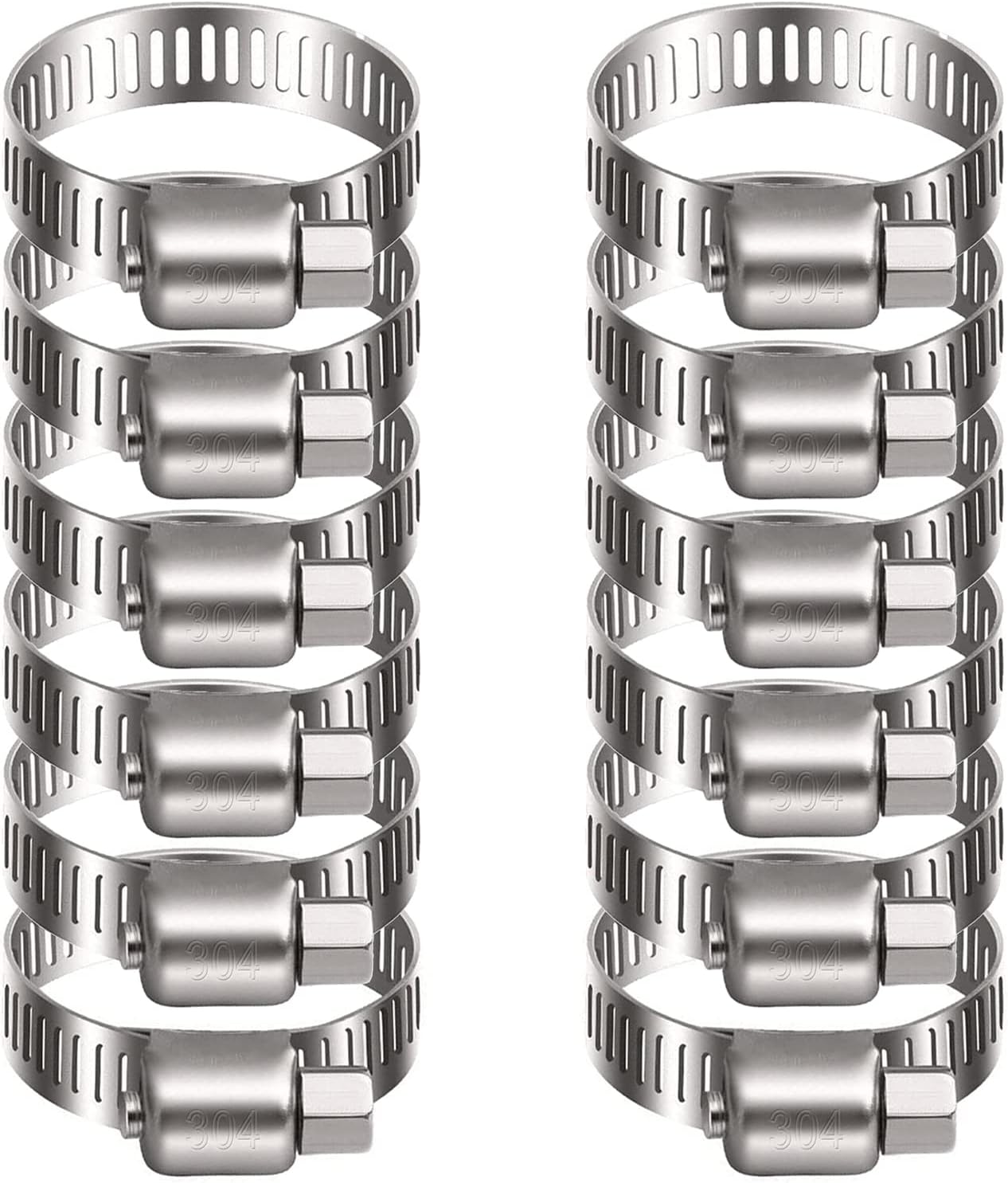 12 sztuk regulowanych zacisków węży 21-44 mm, zaciski węży ze stali nierdzewnej do instalacji hydraulicznych, basenowych i samochodowych