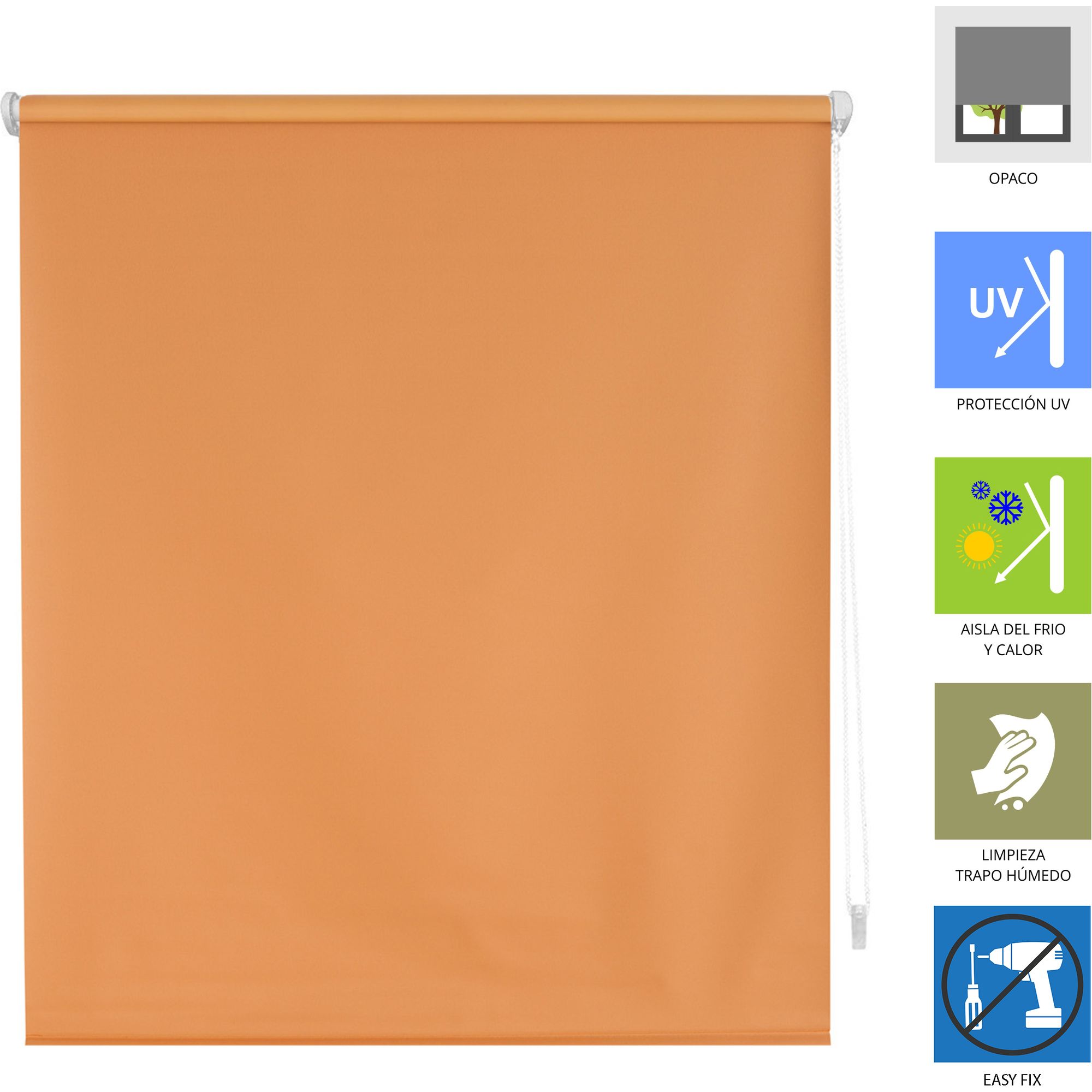 ECOMMERC3 | Tenda A Rullo Liscia Coprente Easyfix Misura 52x180 - Tenda Coprente SENZA ATTREZZI Tessuto Misura 49x175 - 3