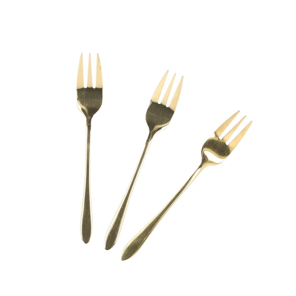 Zestaw STILO widelczyków deserowych złotych 3 szt HOMLA