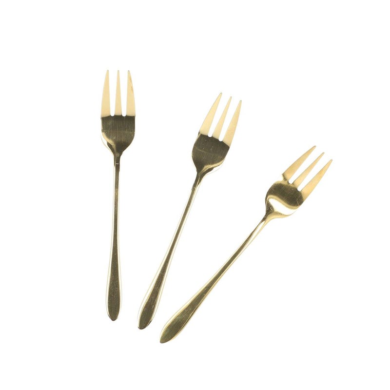 Zestaw STILO widelczyków deserowych złotych 3 szt HOMLA