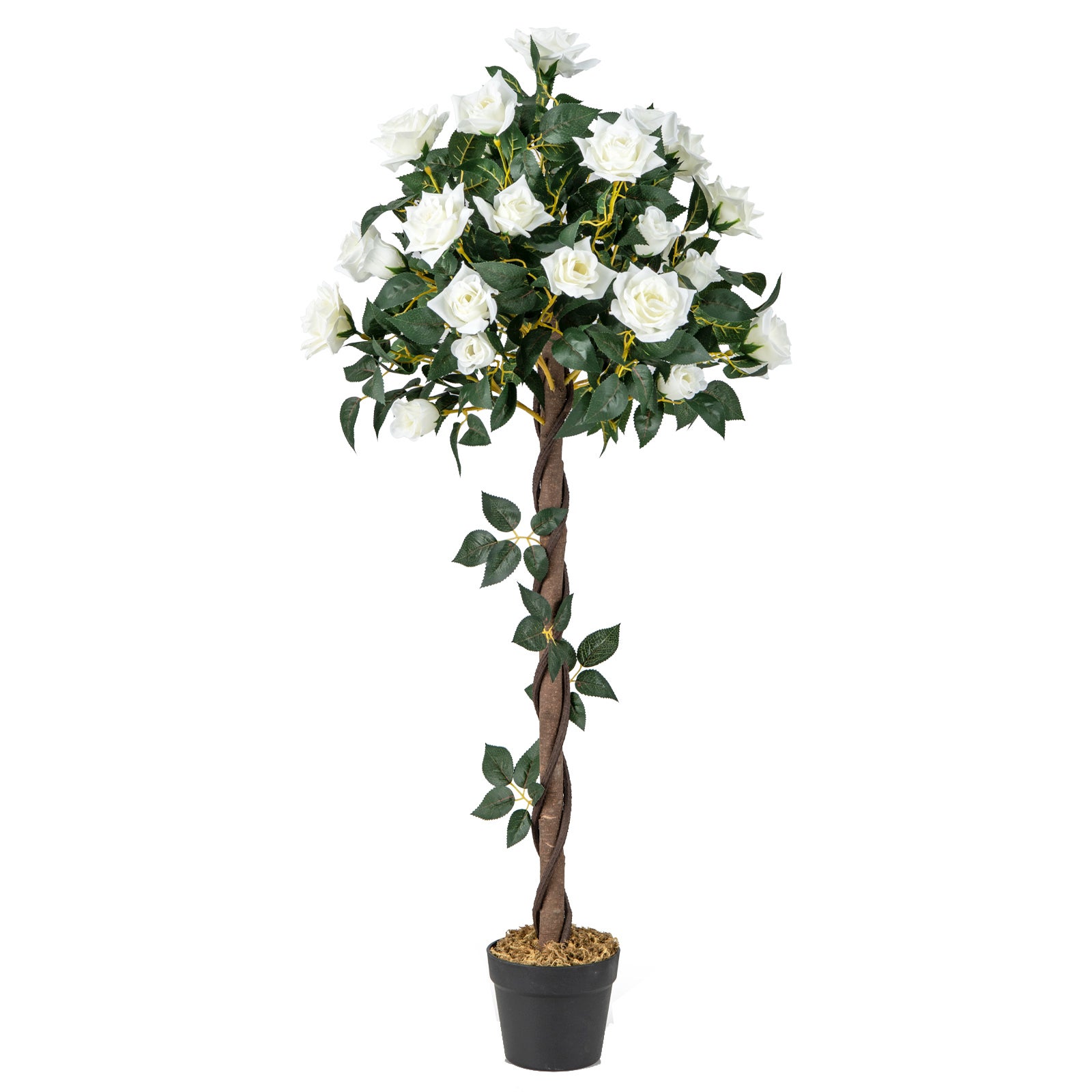 COSTWAY Arbre Artificiel Wisteria 150 Cm – Plante En Pot Avec Fleurs Violettes – Décoration Intérieur & Extérieur Sans Entretien