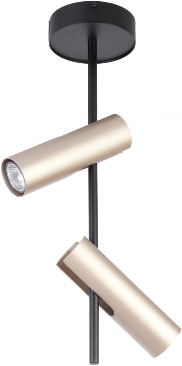 Reflektor sufitowy spot natynkowy Leda okrągły czarno-złoty 2xGU10x25W wym: 55 x 28 x 13,5 cm metal SIGMA