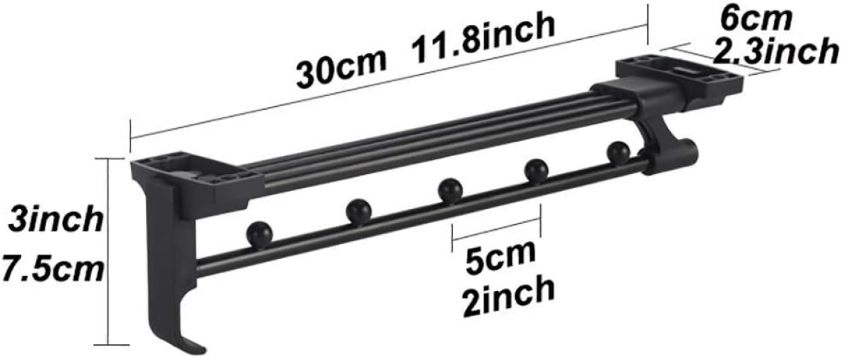 KSTORE Tringle Placard Coulissante Extensible 35-80 Cm – 2 Rails Indépendants, Charge 25 Kg