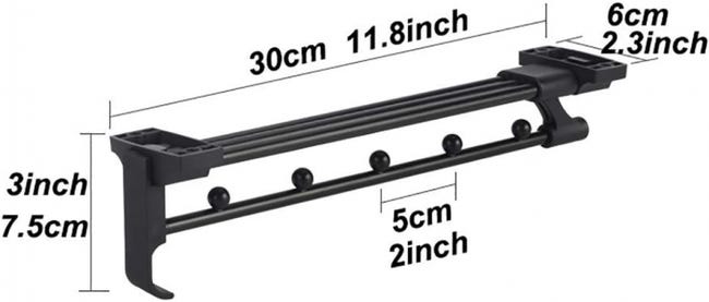 KSTORE Tringle Placard Coulissante Extensible 35-80 Cm – 2 Rails Indépendants, Charge 25 Kg