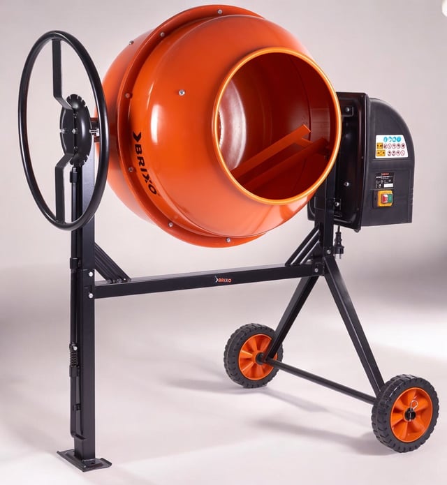 Betoniera 160 Lt. elettrica motore 650W volante per inclinazione BRIXO Mixer Profi