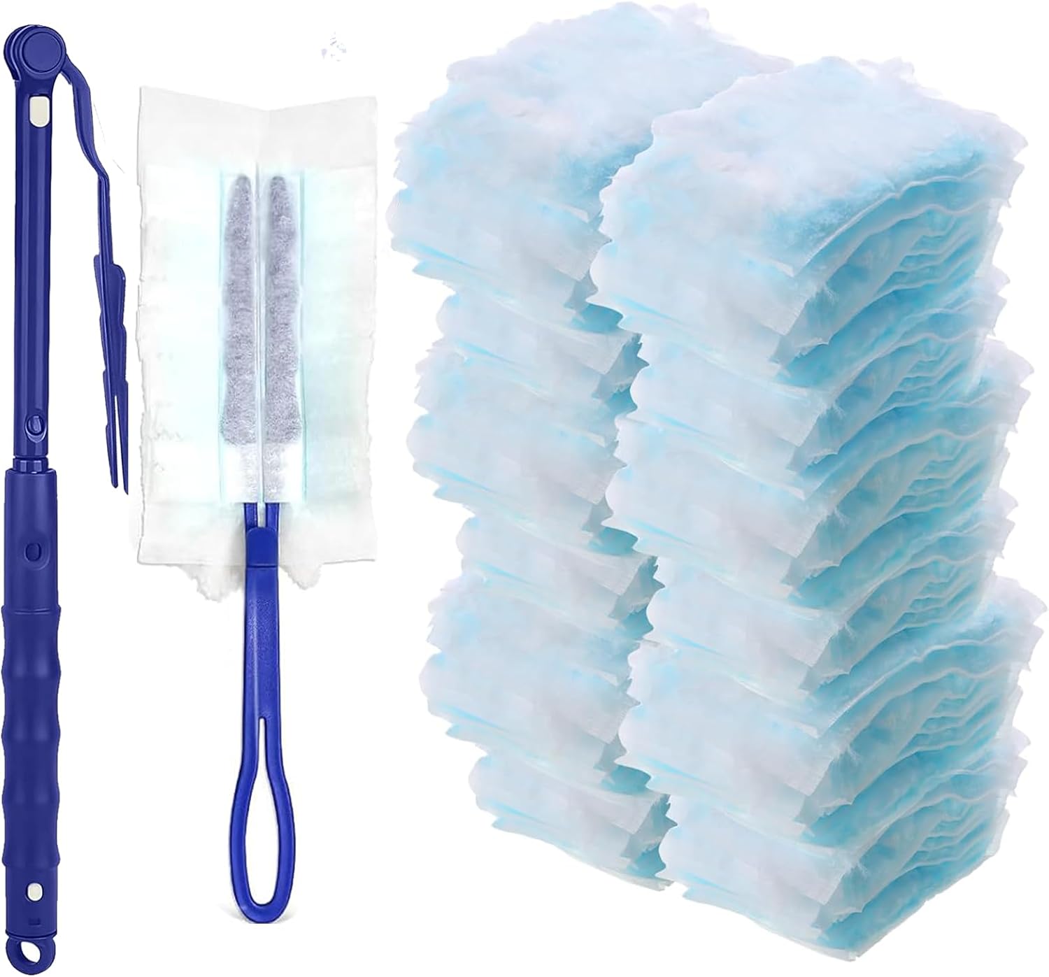 TAVADA Lot De 8 Plueaux Télescopiques Lavables, Tige Et Balai D'angle Flexible, Icrofibre Avec