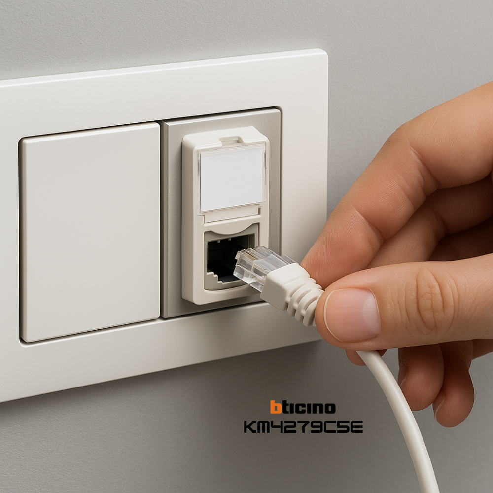 Connettori RJ45 Bticino Living Now toolless UTP cat5E sabbia KM4279C5E - 5