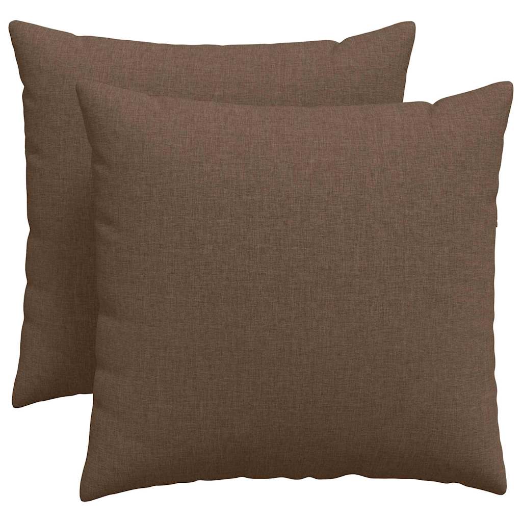 Coussins de canapé 2 pcs Marron 50 x 50 cm tissu vidaXL - 2