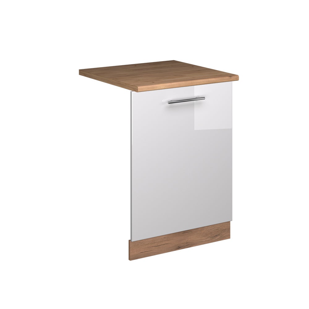 Vicco Panel przedni zmywarki Fame-Line, Biały wysoki połysk, 60 cm , BP Dąb