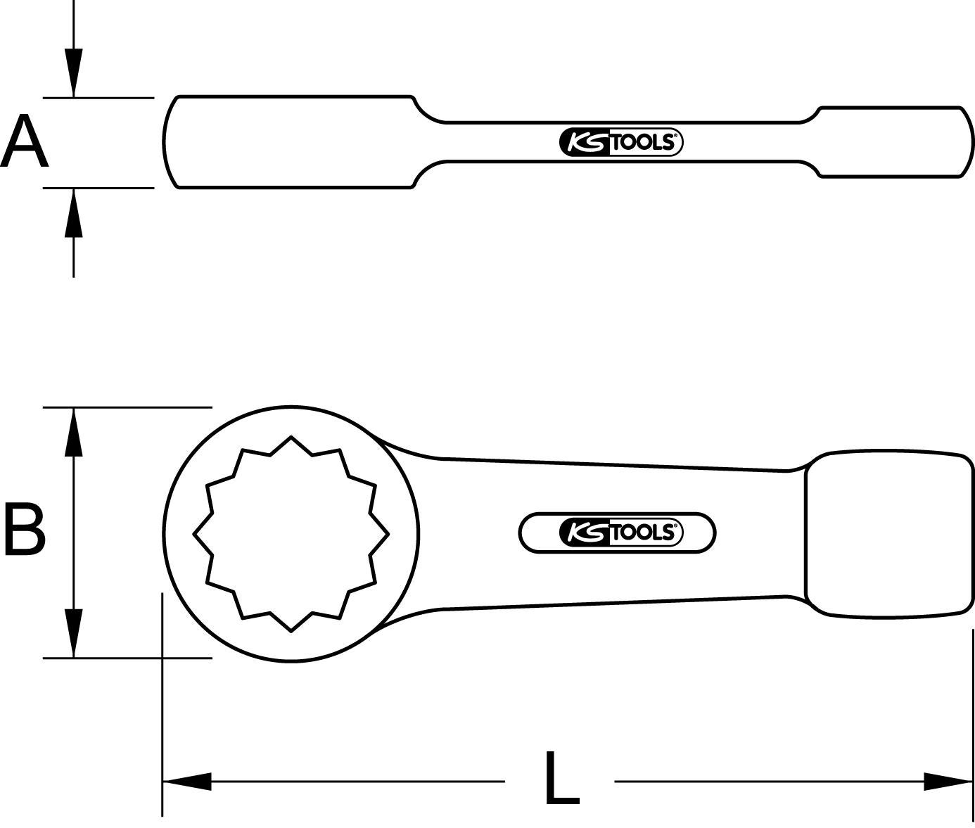 Ks Tools 517.2951 Clé À ½il À Frapper En Pouces 1.1/16'' - 4