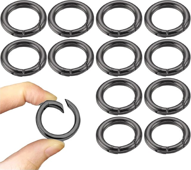 LEEQ 30 Anillas Para Llaveros De Colores – Argollas Metálicas Redondas De 3 Cm, Multifunción Para Llaves, Manualidades Y Colgantes