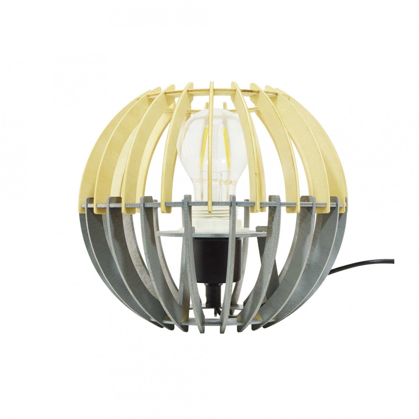 Lampe à poser en bois bicolore - COBLENCE - Blanc et naturel - C-Création - 7