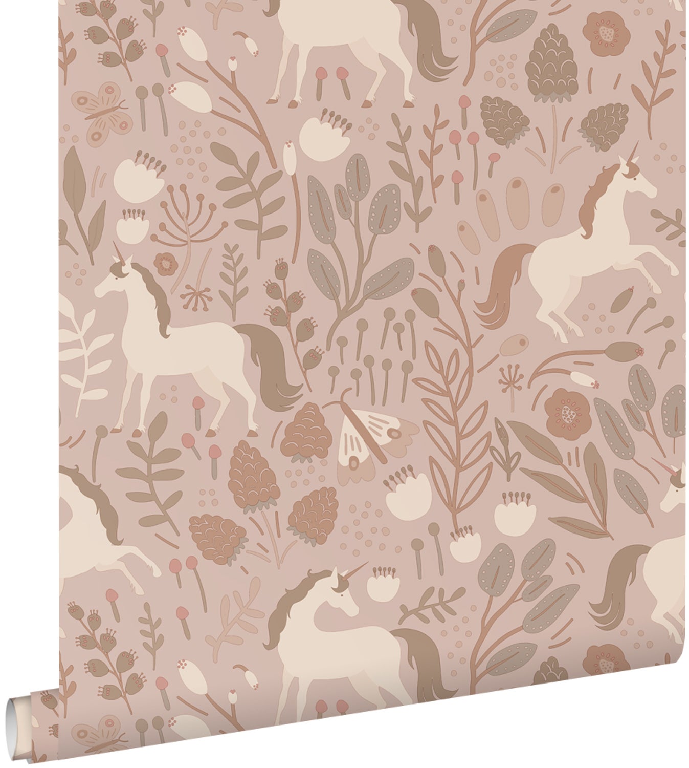 Papel pintado unicornios rosa viejo - 53 cm x 10.05 m - estahome