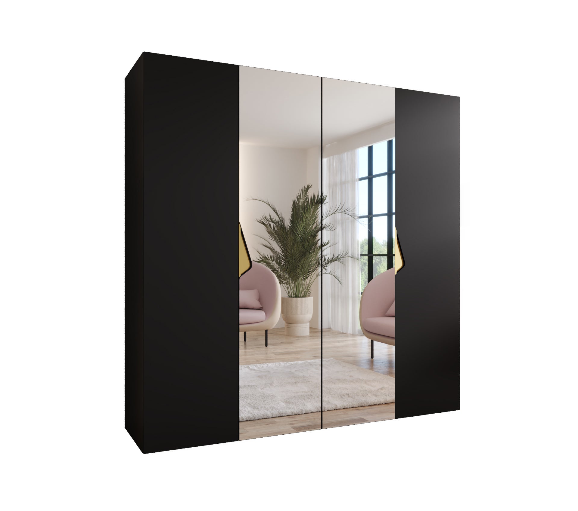Szafa uchylna otwierana Sandi 2 200 x 52 x 202 cm czarny + u. Złoty Abiks Meble