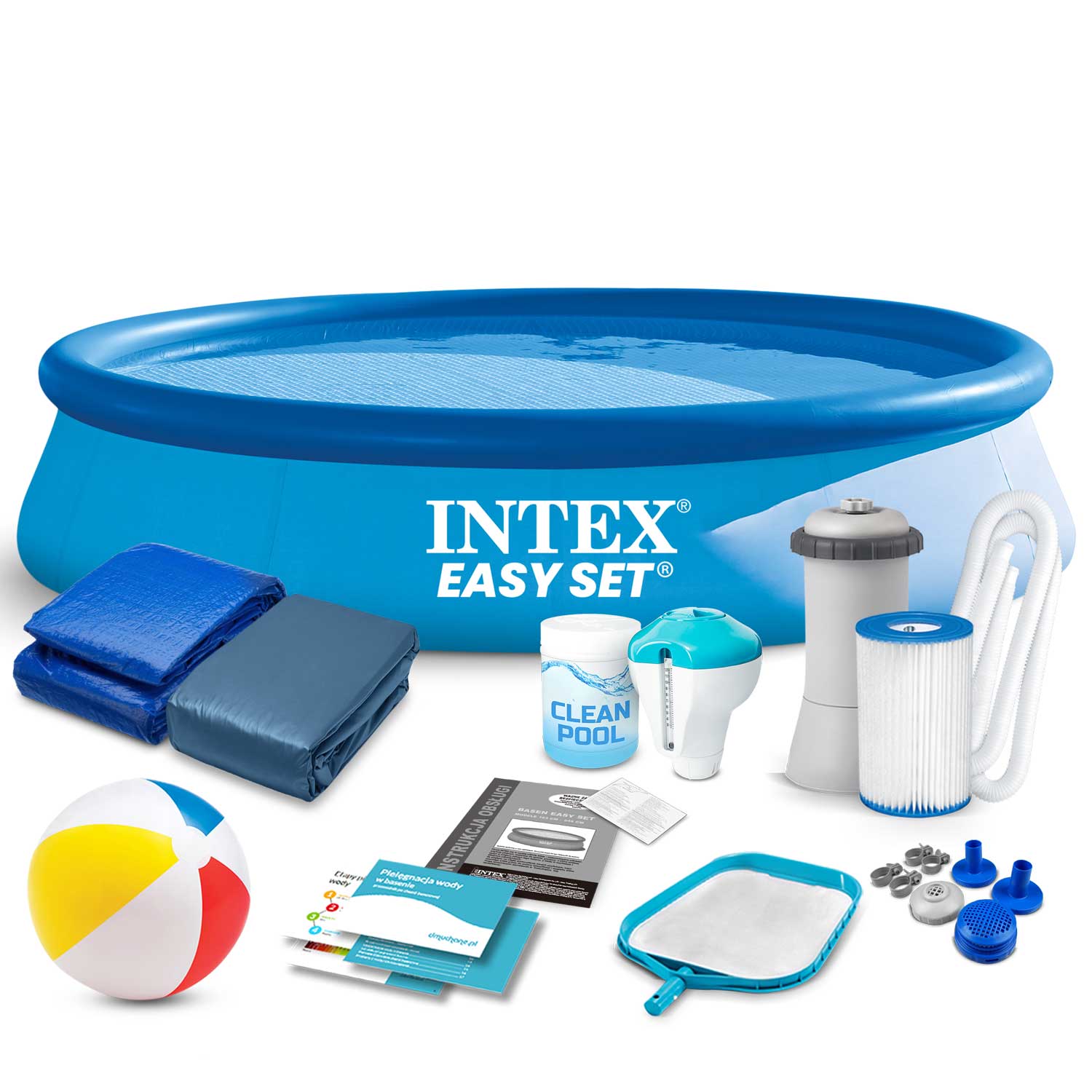 Basen ogrodowy Intex 366x76 cm zestaw 16w1 28132