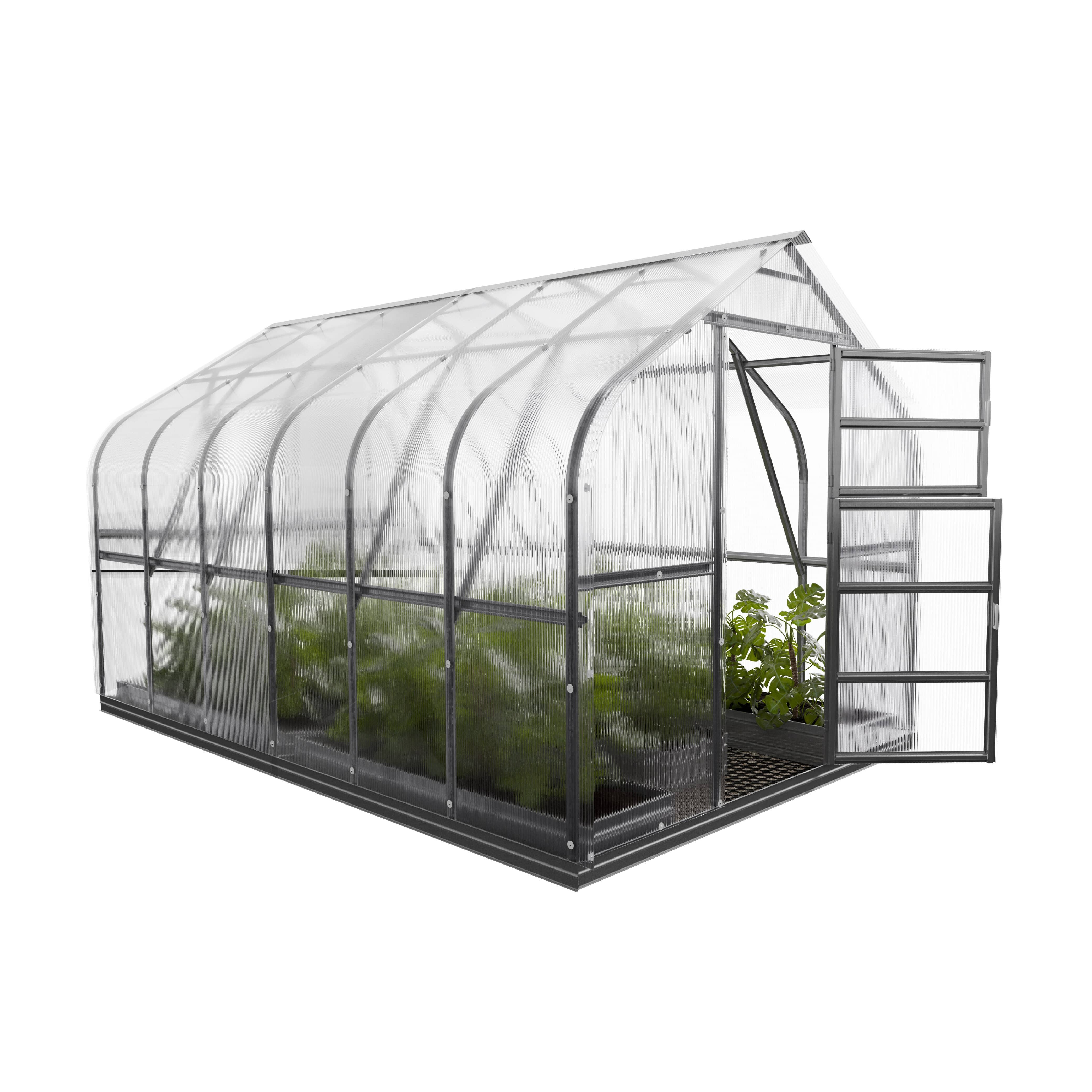 Serre de jardin KLASIKA Standard 10m2, 2,5m x 4m, 6 mm avec revêtement en polycarbonate (Avec 2 toits ouvrants automatiques) - 4