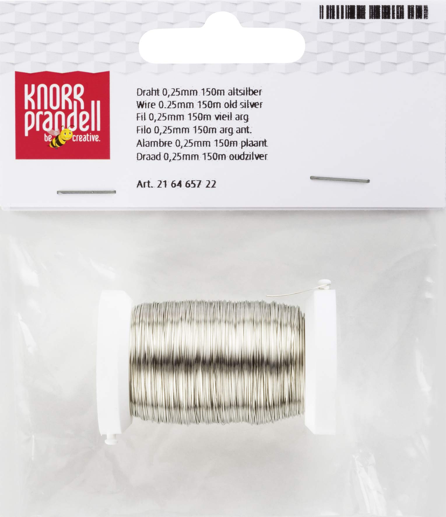 KnorrPrandell Gütermann 6465722 - Filo Metallico 0,25mm, Colore: Argento Anticato - 2