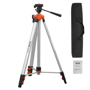 VEVOR Trépied de niveau laser, support fileté 1/4 x 20, réglage de la hauteur de 27,36" à 68,11", niveau intégré, pieds rétractables, aluminium