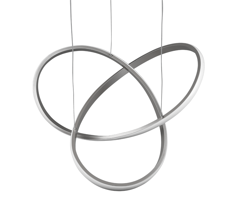 Lampa wisząca Course srebrno-biała LED 27W 4000K 3150lm wym: 150 x 60 x 60 cm metal RL - 3