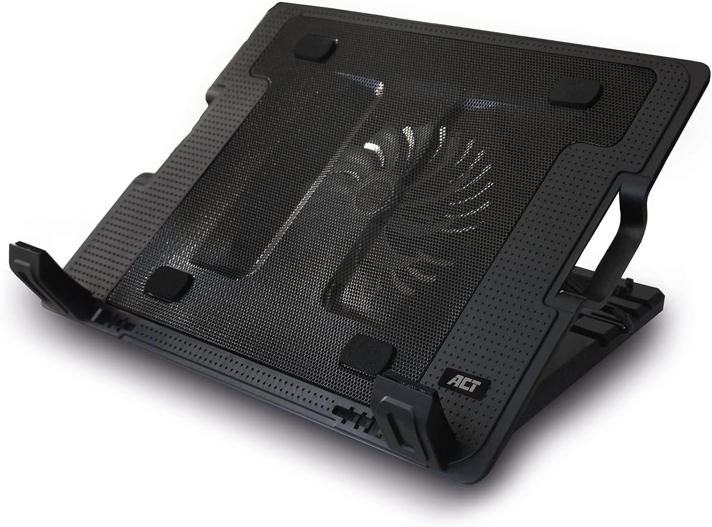 Podstawka chłodząca 17" do komputera, regulowana w 5 pozycjach, 1 cichy wentylator, port USB do biura