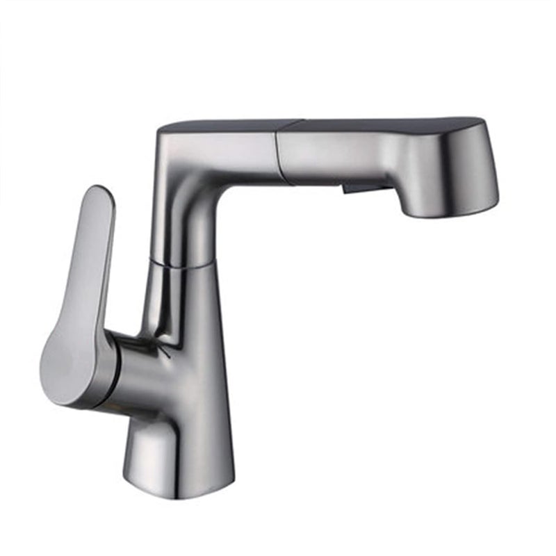 Bateria kuchenna z dyszą natryskową, obrotowa o 360°, do wody ciepłej i zimnej (szara)