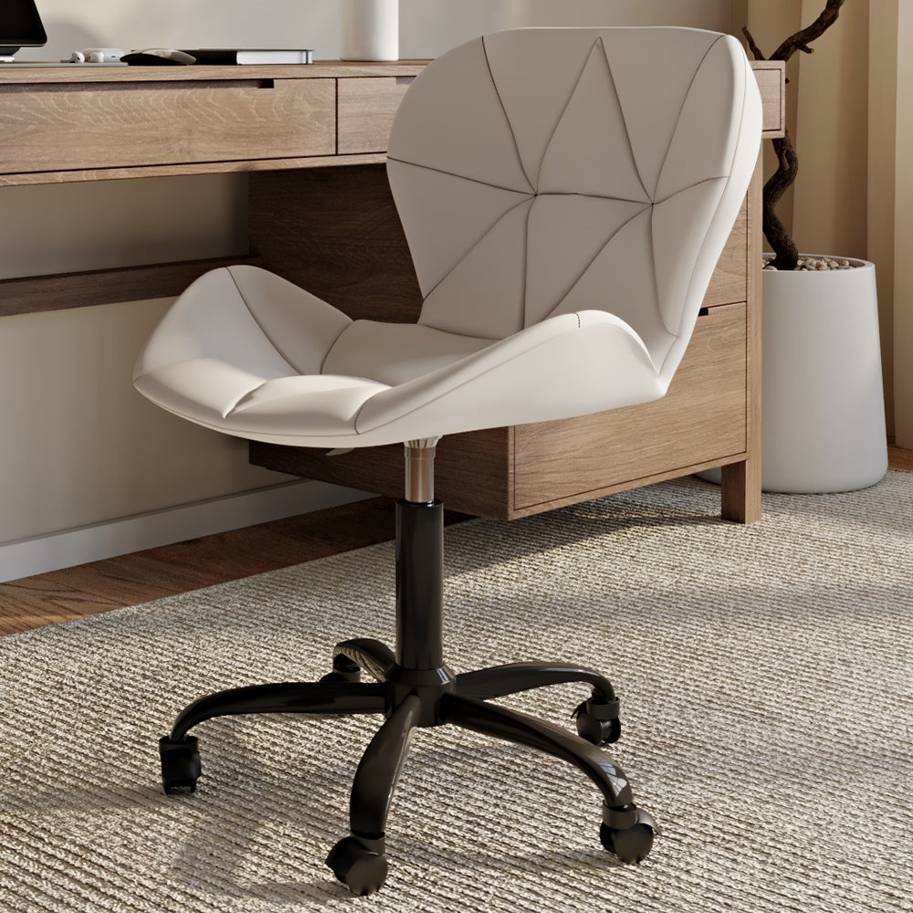 Chaise de bureau tapissée - Structure noire - Winka Blanc | Leroy Merlin