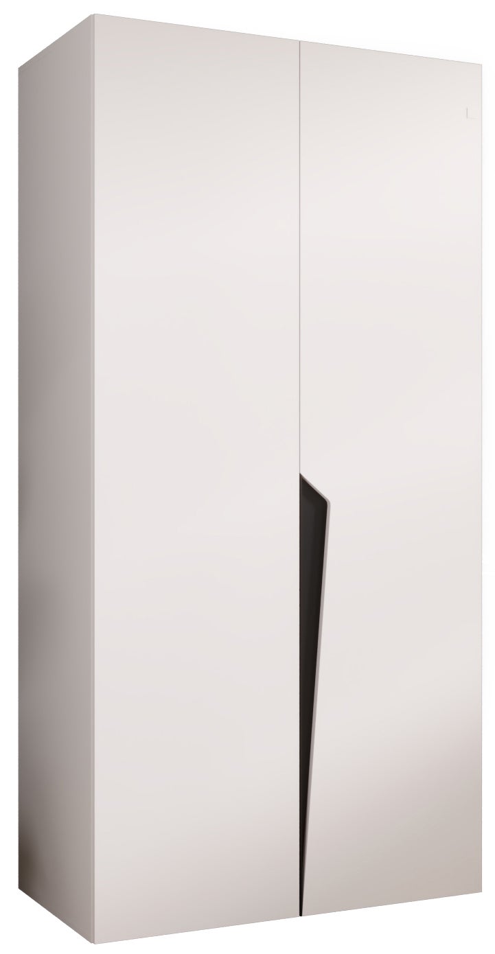 Szafa uchylna otwierana Piano 1 100 x 52 x 202 cm biały + u. Czarny Abiks Meble