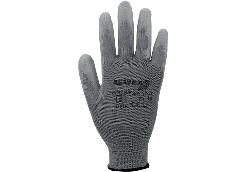 Gant taille 10 gris EN 388 catégorie EPI II nylon avec polyuréthane ASATEX (Par 12) - 6