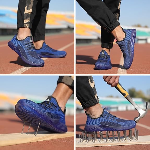 Chaussures de Sécurité Unisexes à Bout en Acier - Baskets Légères Résistantes à la Perforation pour l'Industrie et la Construction - 7