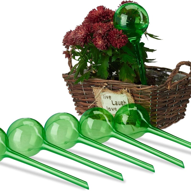 Konewka do roślin, zestaw 6 szt., pojemność: 250 ml, plastik, wys. x gł. 28 x 8 cm, kolor zielony